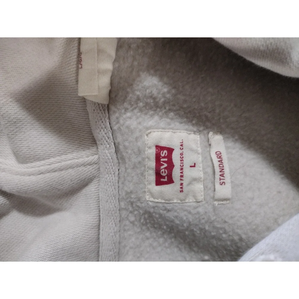 Levis Mens Standard Fit Graphic Logo Pullover Hoodie‎ Beige Sand Large L